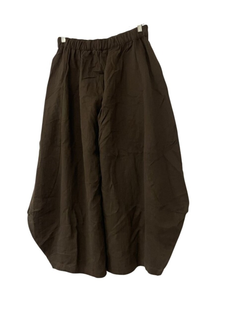 Zara ZW Womens Volume Pants Trousers M Brown Elastic waist Textured 8361/447 NWT - Picture 2 of 13